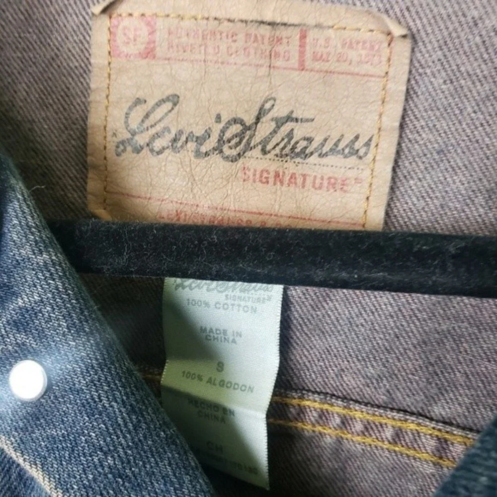 Men's Vintage Levi Strauss Signature Preimum Denim Button Up Jacket Size Small - Picture 7 of 14